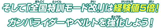 ガンバライダーやベルトを強化しよう！