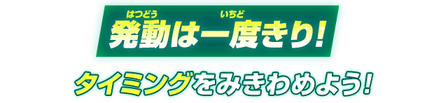 発動は一度きり！タイミングをみきわめよう！