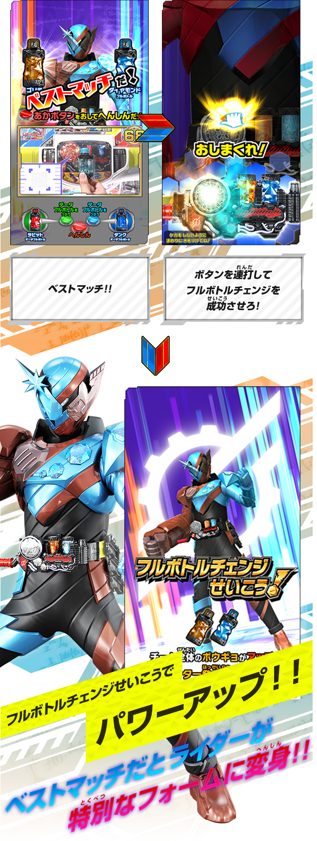 フルボトルでビルドがパワーアップ 遊び方 データカードダス 仮面ライダーバトル ガンバライジング Ganbarizing